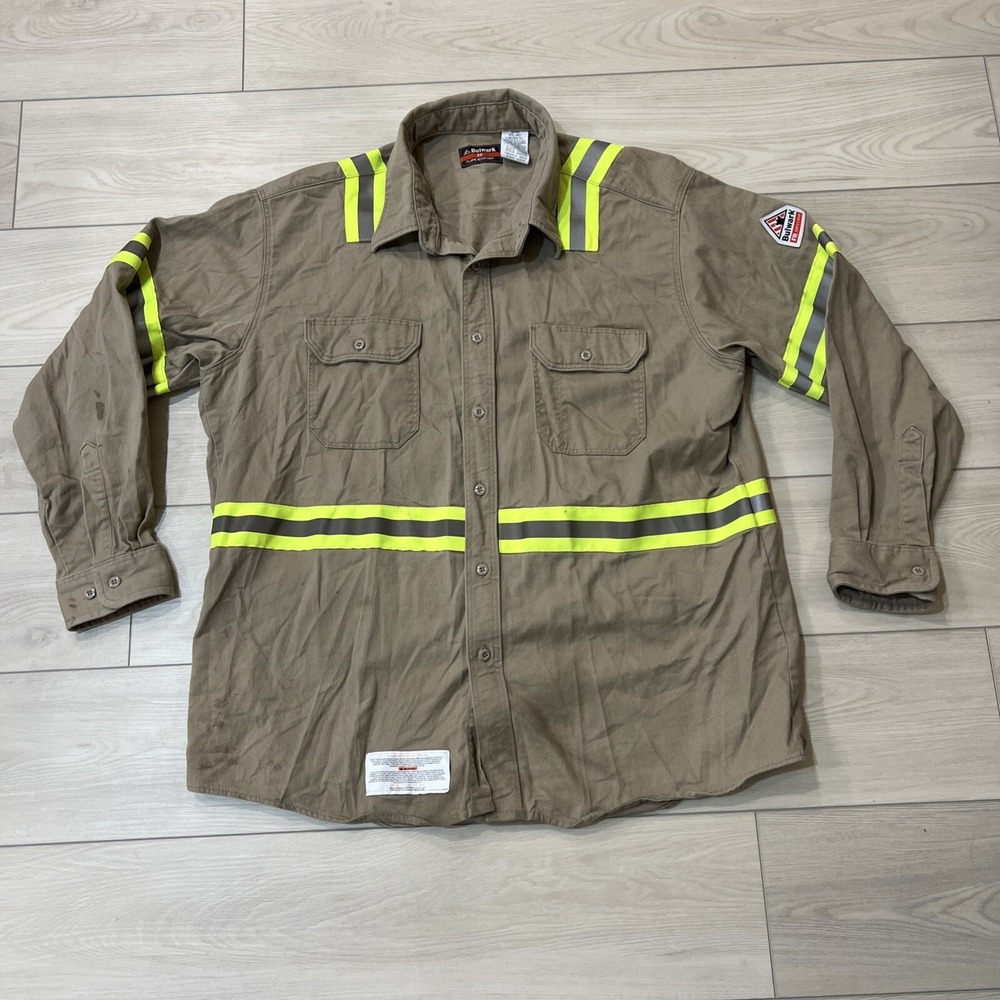 Bulwark FR Midweight Enhanced Visibility Button Long Sleeve Uniform Shirt XXL